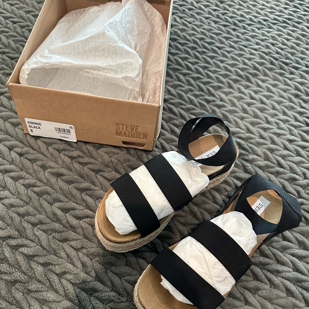 Steve Madden Black Strappy Sandals